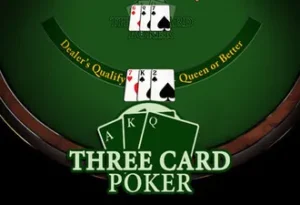 Playing three card poker